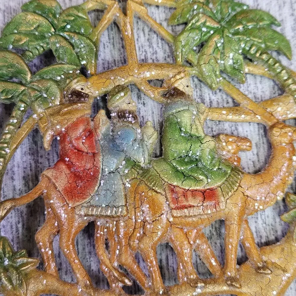 VTG Christmas Tree Ornament Set of 3 Wise Men Nativity King Star 70s Religious